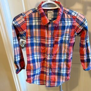Carter's Kids Plaid Shirt in Red, Blue, and White